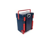 Cadii School Bag - Navy Lid & Body with Red Bump Protectors