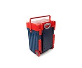 Cadii School Bag - Navy Lid & Body with Red Bump Protectors