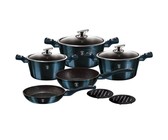 Berlinger Haus Marble Coating Cookware 12 Piece Set - Burgundy Metallic