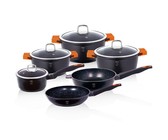 Berlinger Haus 15-Piece Marble Coating Black Professional Line Cookware Set