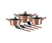 Berlinger Haus 10-Piece Marble Coating Cookware Set - Black Rose Edition