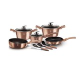 Berlinger Haus Marble Coating Cookware 12 Piece Set - Burgundy Metallic