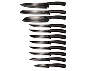 Berlinger Haus 6-Piece Marble Coating Knife Set with Stand - Black Rose