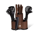 Berlinger Haus 12 Piece Knife Set with Stand and Cutting Board - Black Rose