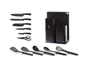 Berlinger Haus 12 Piece Knife Set with Stand and Cutting Board - Black Rose