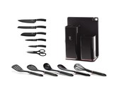 Berlinger Haus 12 Piece Knife Set with Stand and Cutting Board - Black Rose