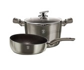 Berlinger Haus Marble Coating Cookware 12 Piece Set - Burgundy Metallic