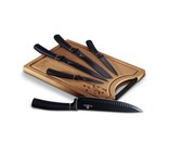 Berlinger Haus 6 Piece Knife Set with Bamboo Cutting Board Burgundy