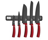 Berlinger Haus 6 Piece Knife Set with Bamboo Cutting Board Burgundy