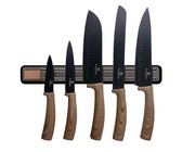 Berlinger Haus 6 Piece Knife Set with Bamboo Cutting Board Burgundy