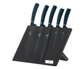 Berlinger Haus 6-Piece Marble Coating Knife Set with Stand - Black Rose