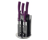 Berlinger Haus 6-Piece Marble Coating Knife Set with Stand - Black Rose