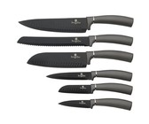 Berlinger Haus 6 Piece Knife Set with Bamboo Cutting Board Burgundy