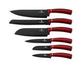 Berlinger Haus 6 Piece Knife Set with Bamboo Cutting Board Burgundy