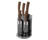 Berlinger Haus 6-Piece Marble Coating Knife Set with Stand - Black Rose