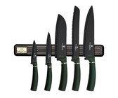 Berlinger Haus 6-Piece Marble Coating Knife Set with Stand - Black Rose