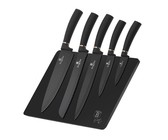 Berlinger Haus 6-Piece Marble Coating Knife Set with Stand - Black Rose