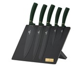 Berlinger Haus 6-Piece Marble Coating Knife Set with Stand - Black Rose