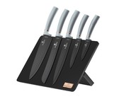 Berlinger Haus 6-Piece Marble Coating Knife Set with Stand - Black Rose