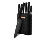 Berlinger Haus 6-Piece Marble Coating Knife Set with Stand - Black Rose