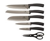 Berlinger Haus 6-Piece Marble Coating Knife Set with Stand - Black Rose