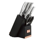 Berlinger Haus 12 Piece Knife Set with Stand and Cutting Board - Black Rose