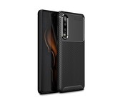 Carbon Fibre Silicone Gel Case Cover For Nokia 1 Plus Black