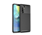 Carbon Fibre Silicone Gel Case Cover For Nokia 1 Plus Black