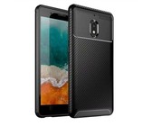 Carbon Fibre Effect Shockproof Back Cover Case for Nokia 3.1 Black