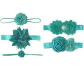 Baby Headbands 5 Piece Hamper - Aqua