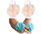 Baby Headbands Girls' Diamante Footsies Baby Bare Foot Sandals - Apricot
