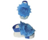 Baby Headbands Girl's Fine Flower Footies (Baby Bare Foot Sandals) - White (0 - 2 Years)