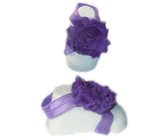 Baby Headbands Girl's Fine Flower Footies (Baby Bare Foot Sandals) - Purple (0 - 2 Years)