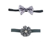 Croshka Designs Set of Two Flower & Bow Headbands in White Colour