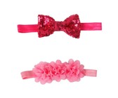 Croshka Designs Set of Two Flower & Bow Headbands in White Colour