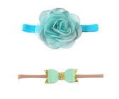 Croshka Designs Set of Two Flower & Bow Headbands in White Colour