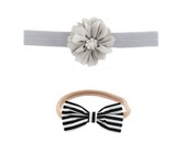 Croshka Designs Set of Two Flower & Bow Headbands in White Colour