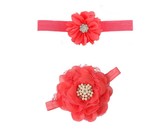 Croshka Designs Set of Two Flower & Bow Headbands in White Colour