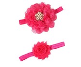 Croshka Designs Set of Two Flower & Bow Headbands in White Colour
