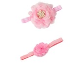 Croshka Designs Set of Two Flower & Bow Headbands in White Colour