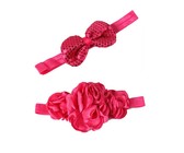 Croshka Designs Set of Two Flower & Bow Headbands in White Colour