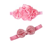Croshka Designs Set of Two Flower & Bow Headbands in White Colour