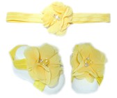 Thin Diamante Headband with Barefoot sandal - Yellow