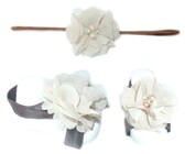Thin Diamante Headband with Barefoot sandal - Yellow