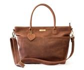 Mally Luxury Leather Baby Bag with Changing Mat - Tan