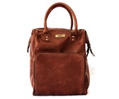 Mally Luxury Leather Baby Bag with Changing Mat - Tan