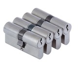 Cisa 60mm Euro Cylinder Nickel, Set of 5 Keyed Alike