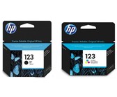 HP 123 Black + 123 Tri-Colour Original Ink Cartridge Bundle