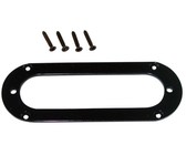 Allparts Electric Guitar Ebony Humbucker Pickup Cover Set with Mounting Ring - No Holes (Natural)