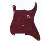 Allparts Electric Guitar 3-Ply Outline and No-Holes Pickgaurd for Fender Stratocaster Style Guitars (Red Tortoise Shell)